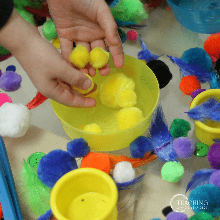 Fun Color Sorting Rainbow Sensory Bin